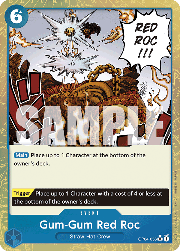 Gum-Gum Red Roc (Character) (OP04-056) (PRB01 Reprint) (R) (Textured Foil)