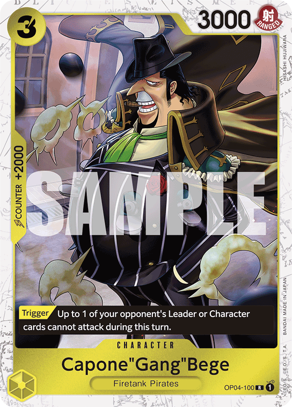 Capone Gang Bege (Character) (OP04-100) (PRB01 Reprint) (R) (Jolly Roger Stamp)