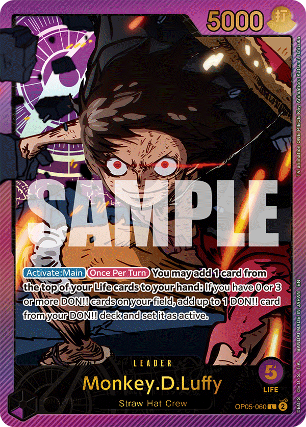 Monkey D Luffy (Leader) (OP05-060) (Alternate Art) (GOLD)