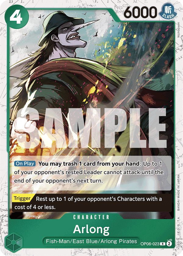 Arlong (Character) (OP06-023) (PRB01 Reprint) (UC) (Jolly Roger Stamp)