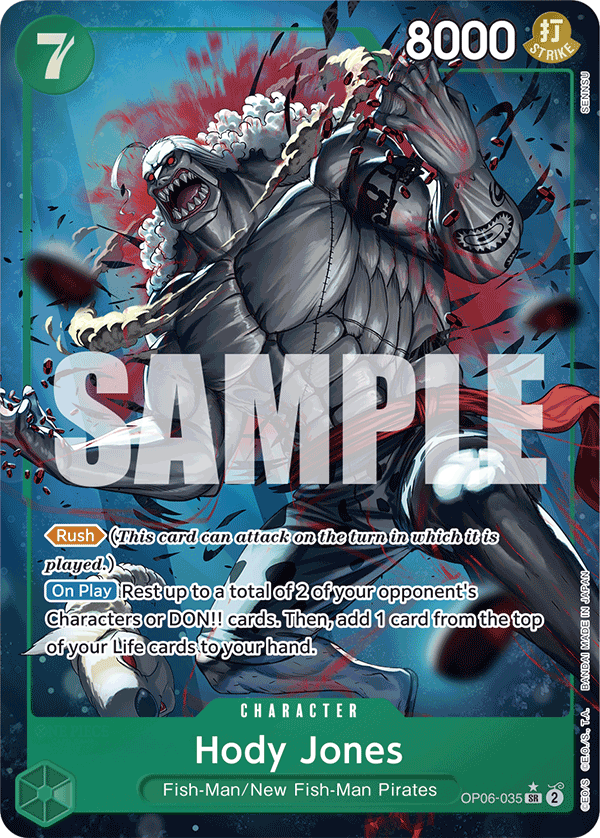 Hody Jones (Character) (OP06-035) (PRB01 Reprint) (SR) (Alternate Art)