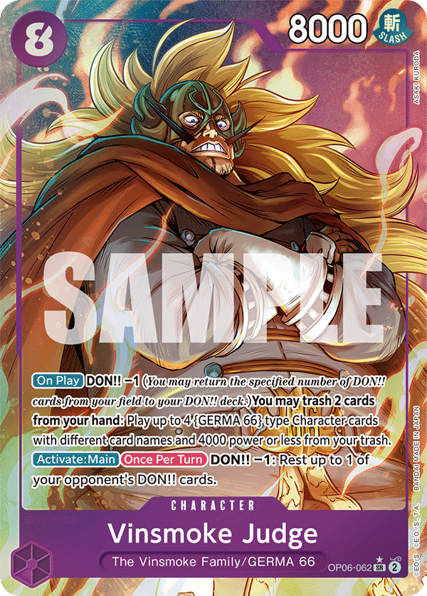 Vinsmoke Judge (Character) (OP06-062) (SR) (Alternate Art)