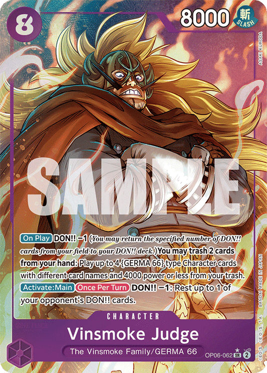 Vinsmoke Judge (Character) (OP06-062) (SR) (Alternate Art)
