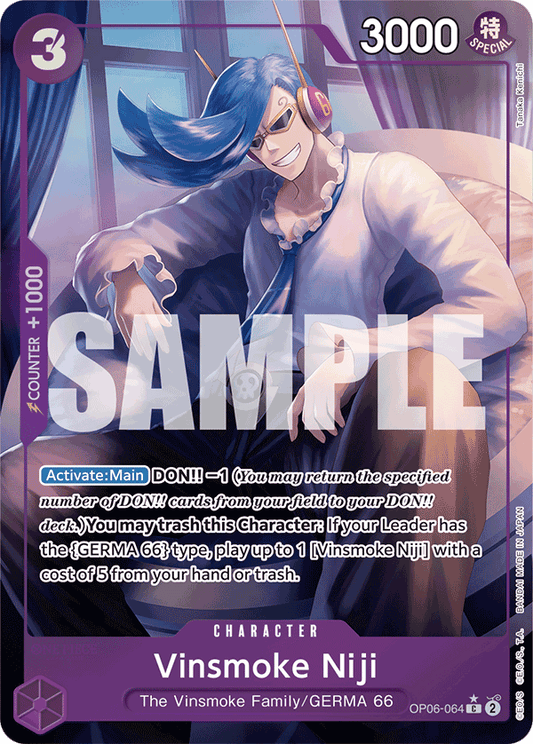 Vinsmoke Niji (Character) (OP06-064) (PRB01 Reprint) (C) (Full Art)