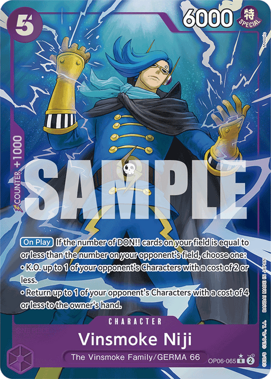 Vinsmoke Niji (Character) (OP06-065) (PRB01 Reprint) (R) (Full Art)