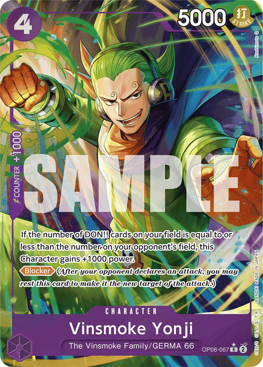Vinsmoke Yonji (Character) (OP06-067) (PRB01 Reprint) (R) (Alternate Art)