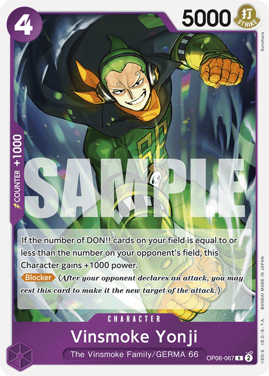 Vinsmoke Yonji (Character) (OP06-067) (PRB01 Reprint) (R)