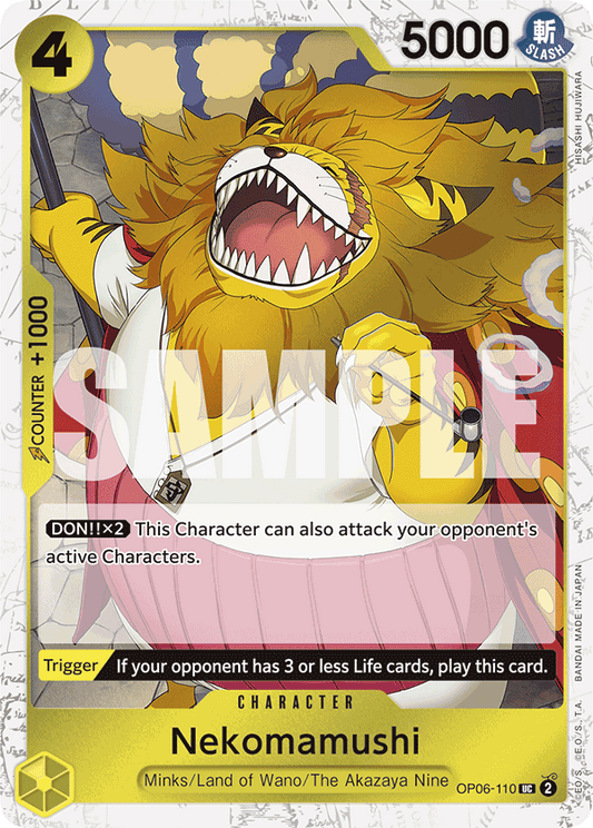 Nekomamushi (Character) (OP06-110) (PRB01 Reprint) (UC) (Jolly Roger Stamp)