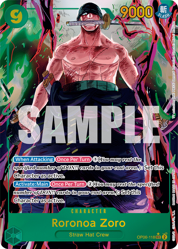 Roronoa Zoro (Character) (OP06-118) (SEC) (Alternate Art)