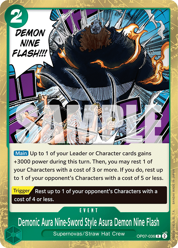 Demonic Aura Nine-Sword Style Asura Demon Nine Flash (Event) (OP07-036) (R)