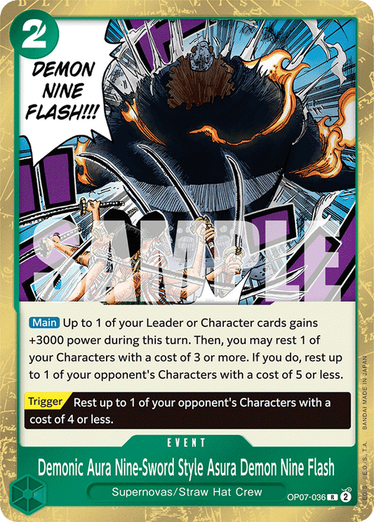 Demonic Aura Nine-Sword Style Asura Demon Nine Flash (Event) (OP07-036) (R)