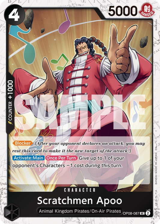 Scratchmen Apoo (Character) (OP08-087) (UC) (FOIL) (PRB02)