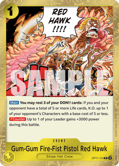 Gum-Gum Fire-Fist Pistol Red Hawk (Nami Deck) (Event) (OP11-114) (R) (Learn To Play Reprint)