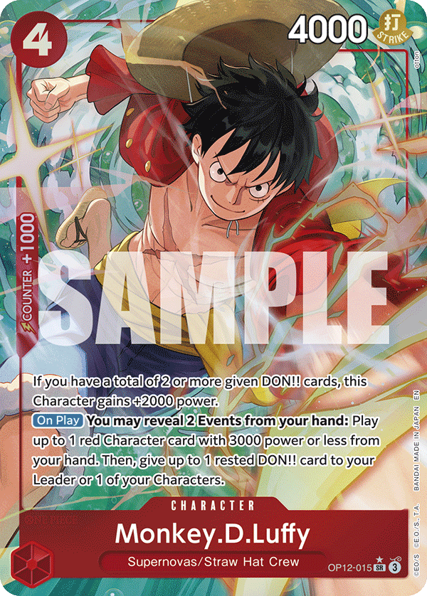 Monkey D Luffy (Character) (OP12-015) (SR) (Alternate Art)
