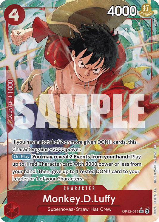 Monkey D Luffy (Character) (OP12-015) (SR) (Alternate Art)