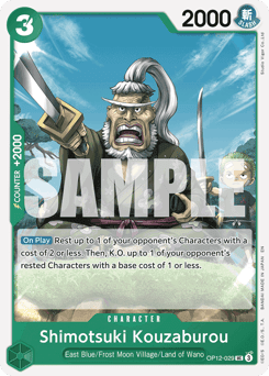 Shimotsuki Kouzaburou (Zoro Deck) (Character) (OP12-029) (UC) (Learn To Play Reprint)