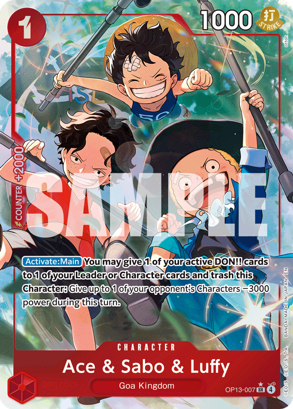 Ace & Sabo & Luffy (Character) (OP13-007) (SR) (Alternate Art)