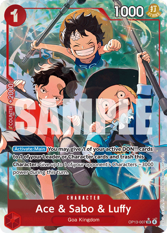 Ace & Sabo & Luffy (Character) (OP13-007) (SR) (Alternate Art)