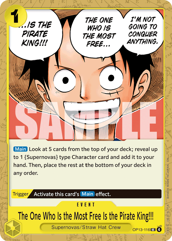The One Who Is the Most Free Is the Pirate King !!! (Event) (OP13-116) (UC)
