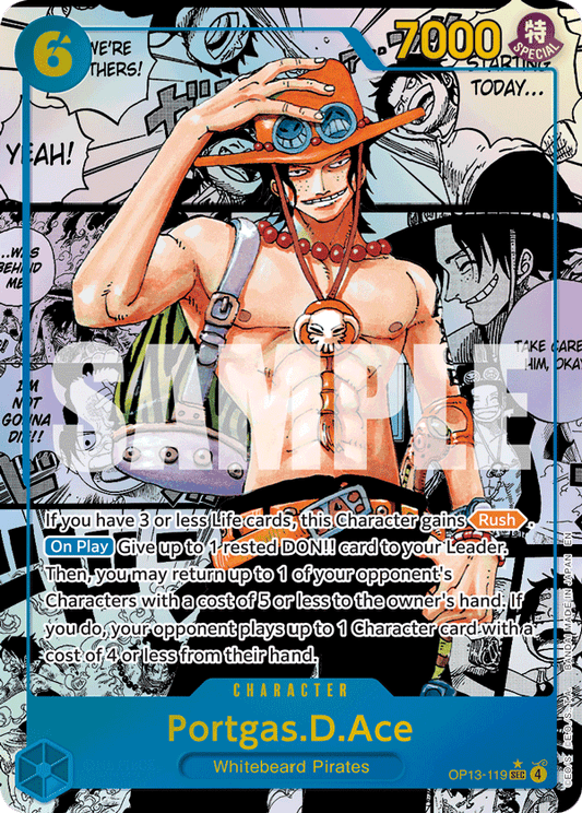 Portgas D Ace (Character) (OP13-119) (SEC) (Alternate Art) (Manga Rare)