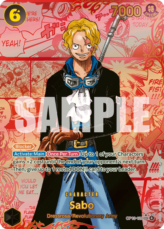 Sabo (Character) (OP13-120) (SEC) (Alternate Art) (Red Manga Rare)