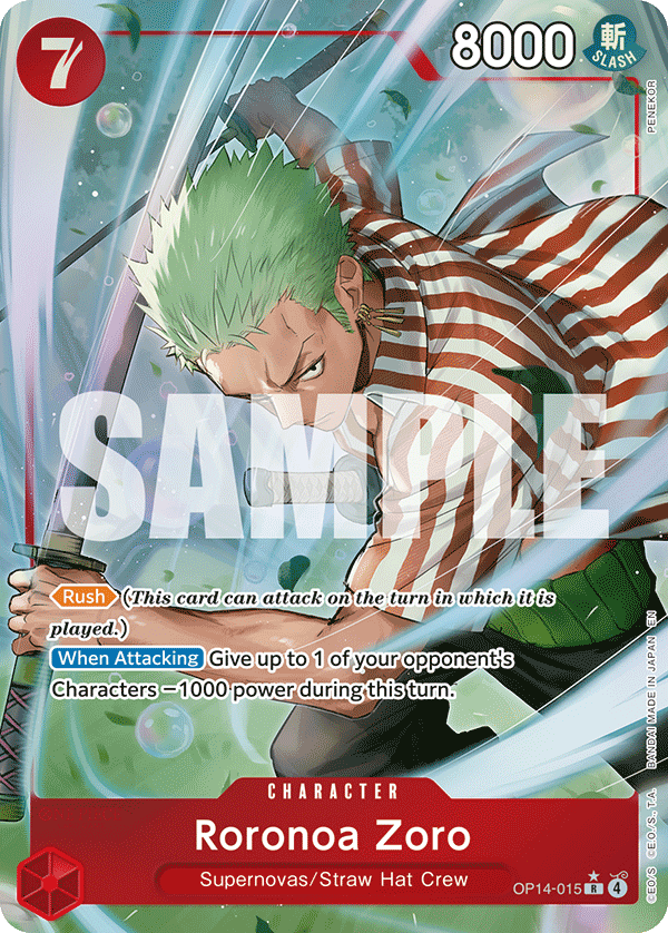 Roronoa Zoro (Character) (OP14-015) (R) (Alternate Art)
