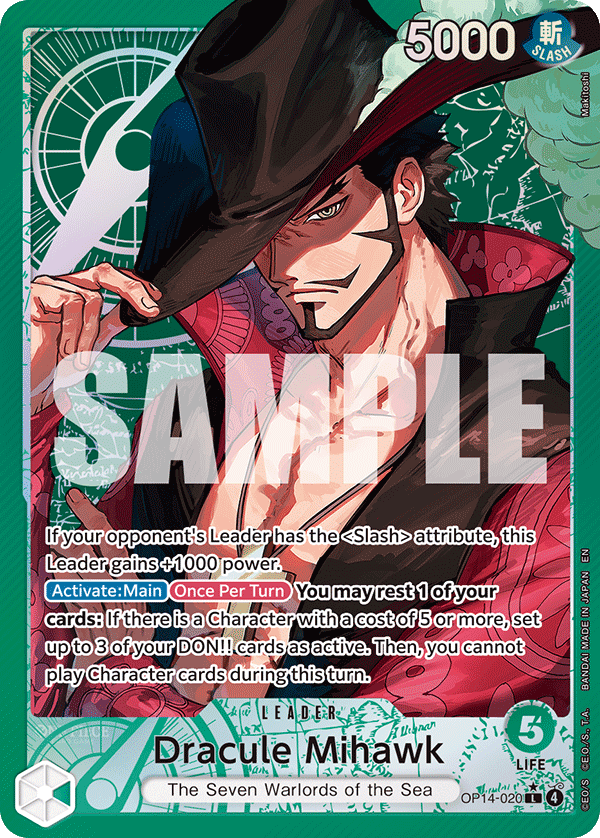 Dracule Mihawk (Leader) (OP14-020) (L) (Alternate Art)