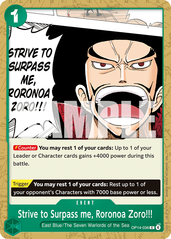 Strive To Surpass Me, Roronoa Zoro!!! (Event) (OP14-036) (C)