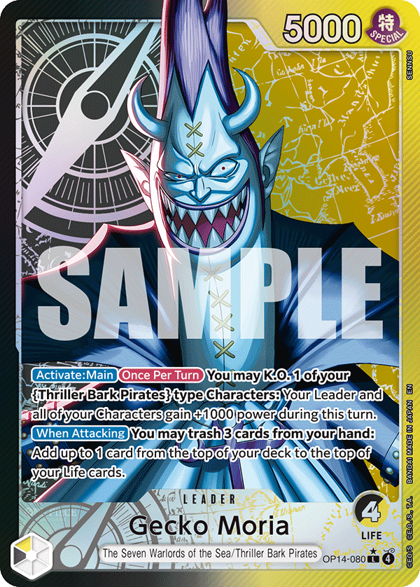 Gecko Moria (Leader) (OP14-080) (L) (Alternate Art)
