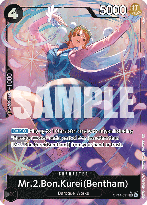 Mr. 2 Bon Kurei (Bentham) (Character) (OP14-091) (SR) (Alternate Art)