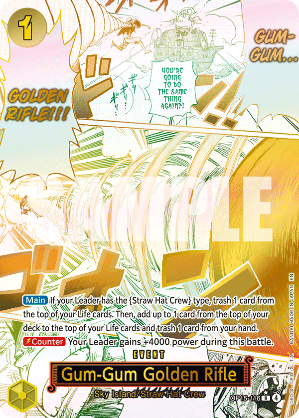 Gum-Gum Golden Rifle (Event) (OP15-116) (R) (Altermate Art)