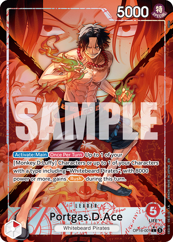 Portgas.D.Ace (Leader) (OP16-001) (L) (Alternate Art)