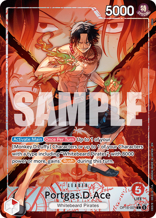 Portgas.D.Ace (Leader) (OP16-001) (L) (Alternate Art)