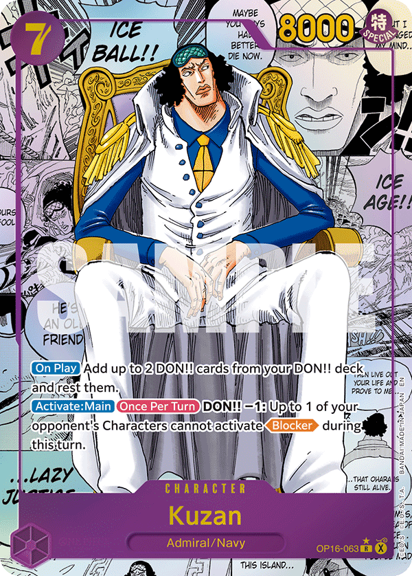 Kuzan (Character) (OP16-063) (R) (Manga Rare)