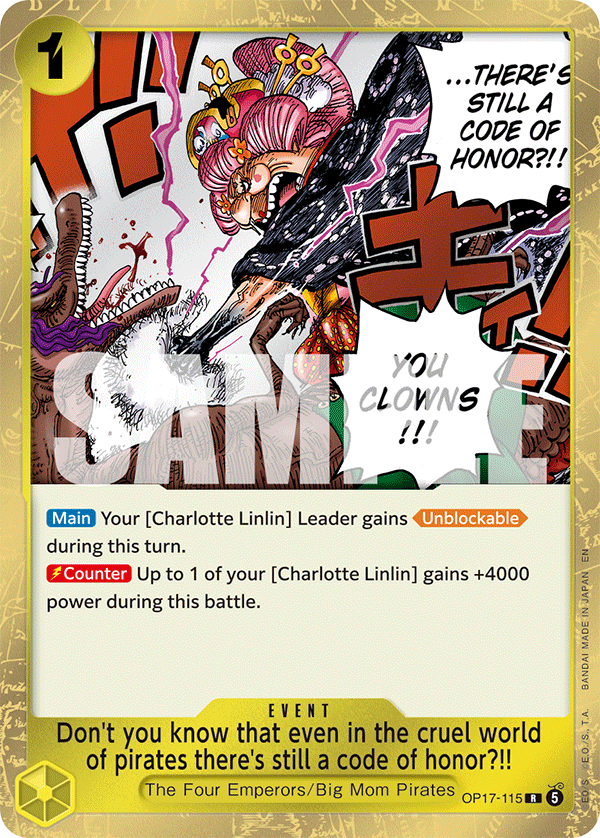 Don't you know that even in the cruel world of pirates there's still a code of honor?!! (Event) (OP17-115) (R)