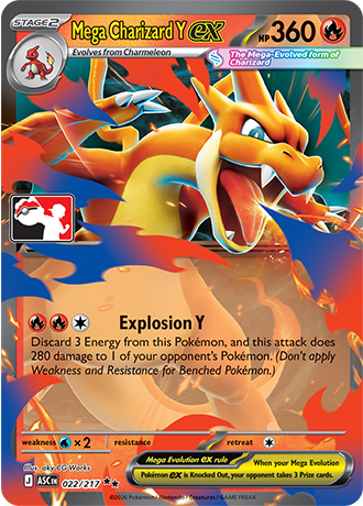 Mega Charizard Y ex (Mega Evolution Pokémon ex) (PPS9-ASC-022/217) (Double Rare) (Play! Pokémon Stamp)