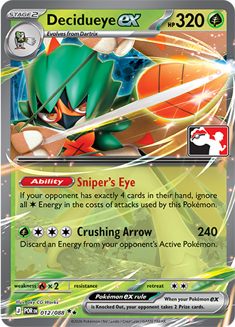 Decidueye ex (Stage 2 Pokémon ex) (PPS9-POR-012/088) (Double Rare) (Play! Pokémon Stamp)