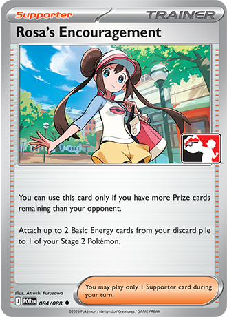 Rosa’s Encouragement (Supporter) (PPS9-POR-084/088) (Uncommon) (Play! Pokémon Stamp)