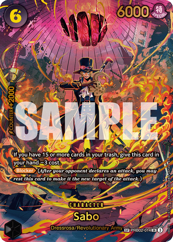 Sabo (Character) (PRB02–014) (SR) (OP15 Reprint) (SP)
