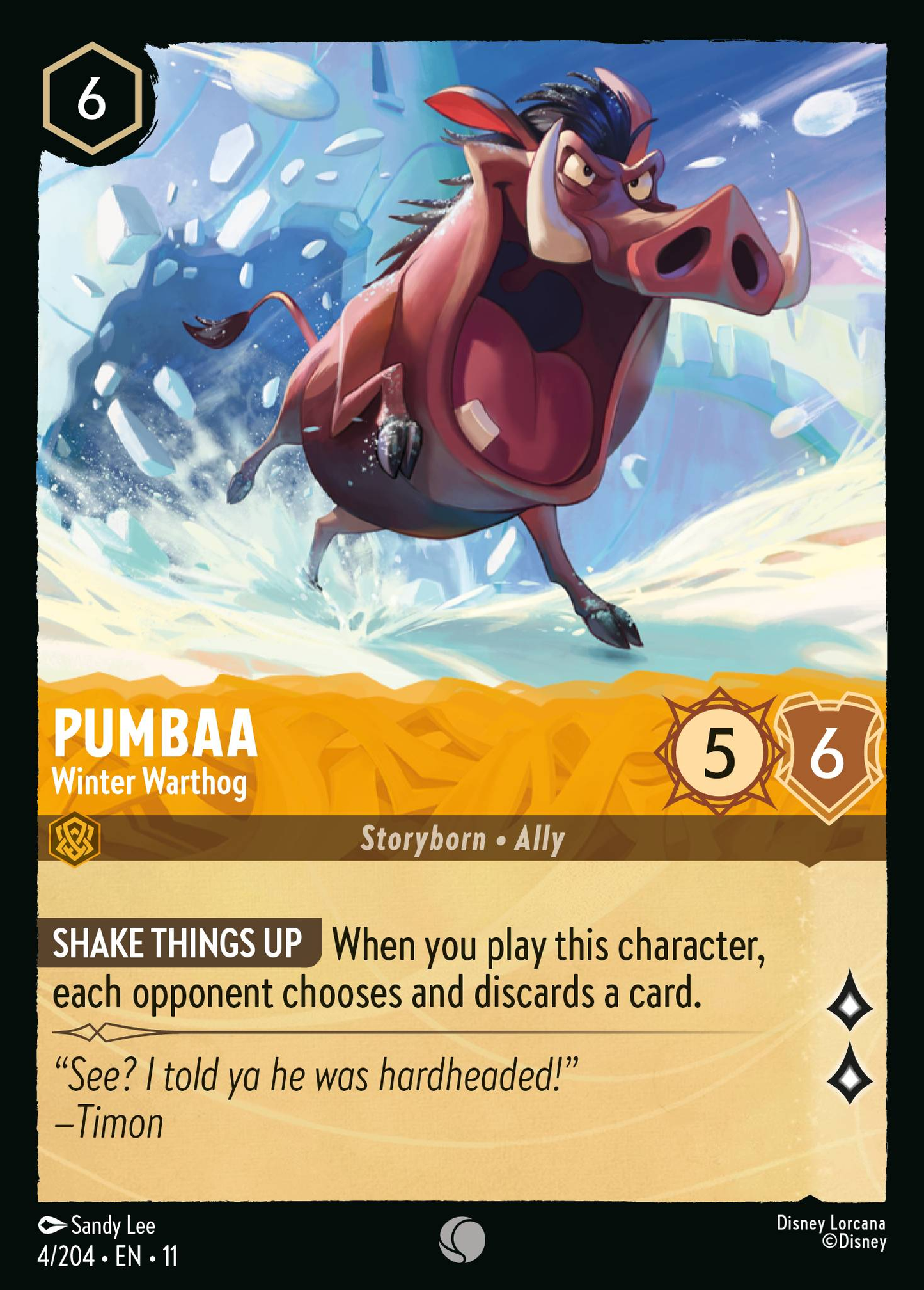 Pumbaa - Winter Warthog (Storyborn - Ally)(4/204 EN 11) (C)
