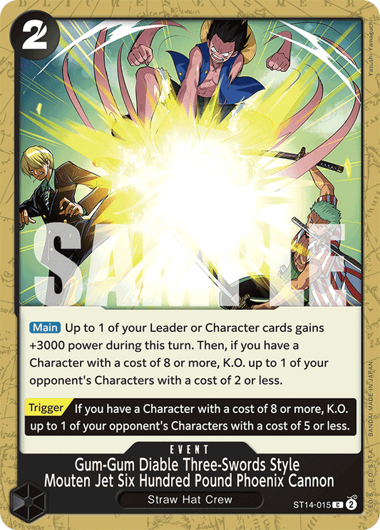 Gum-Gum Diable Three-Swords Style Mouten Jet Six Hundred Pound Phoenix Cannon (Event) (ST14-015) (C)