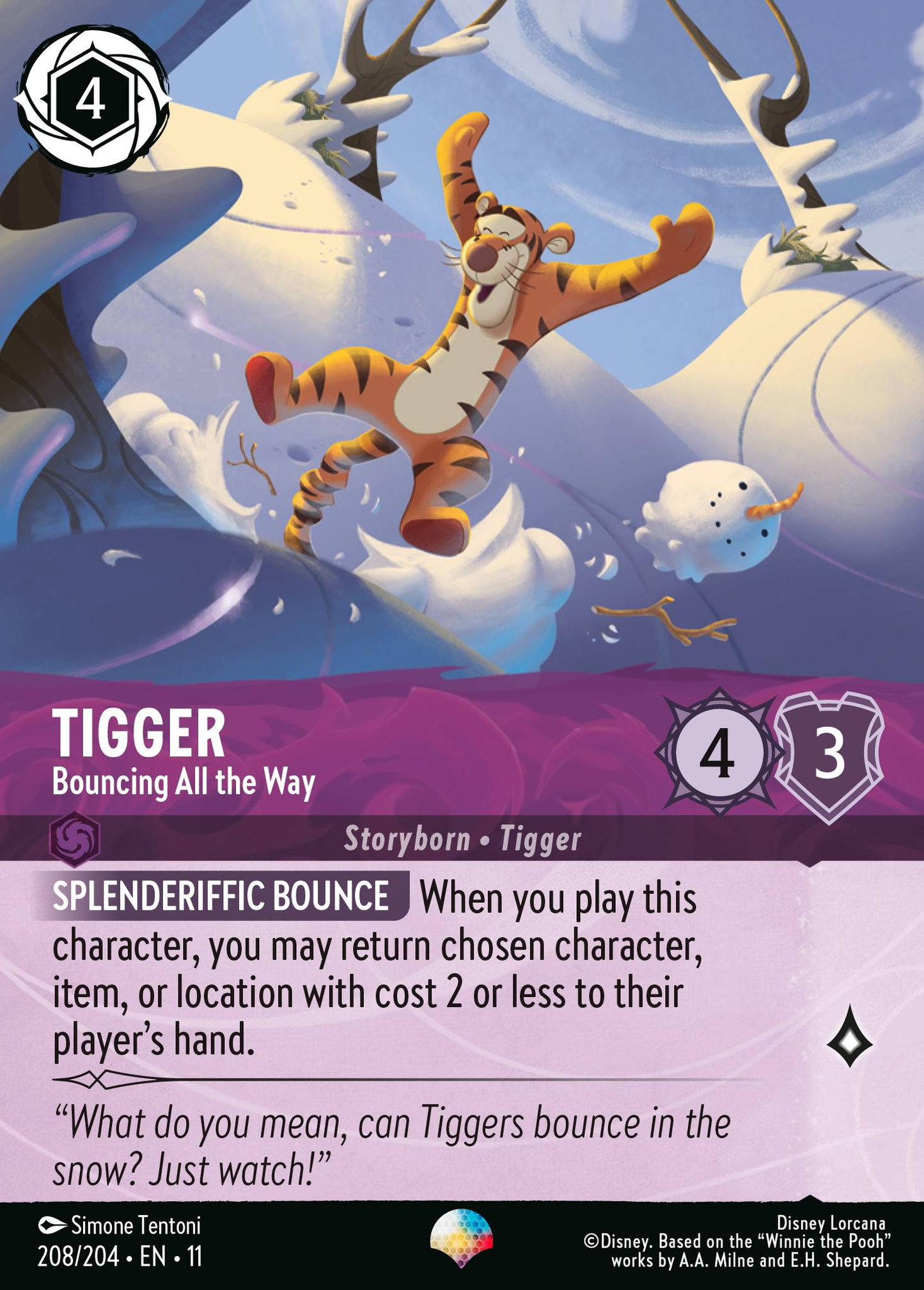 Tigger - Bouncing All the Way (Storyborn - Tigger)(208/204 EN 11) (Epic*) (Alternate Art)