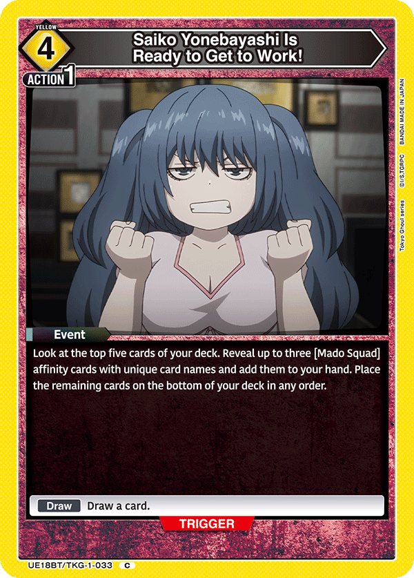 Saiko Yonebayashi Is Ready to Get to Work! (Event) (UE18BT/TKG-1-033) (C)