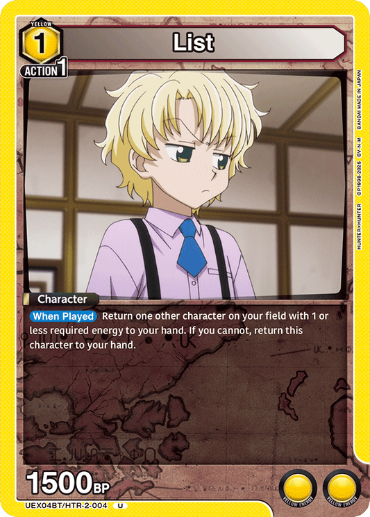 List (Event) (UEX04BT/HTR-2-004) (U)