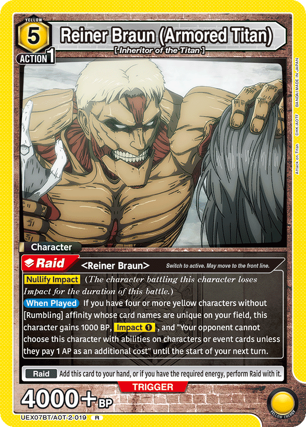 Reiner Braun (Armored Titan) (Character) (UEX07BT/AOT-2-019) (R)