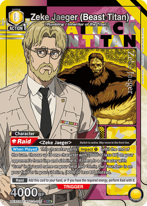 Zeke Jaeger (Beast Titan) (Character) (UEX07BT/AOT-2-025) (SR*) (Alternate Art)