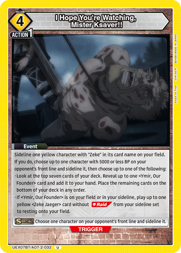 I Hope You're Watching, Mister Ksaver!! (Event) (UEX07BT/AOT-2-032) (UC)
