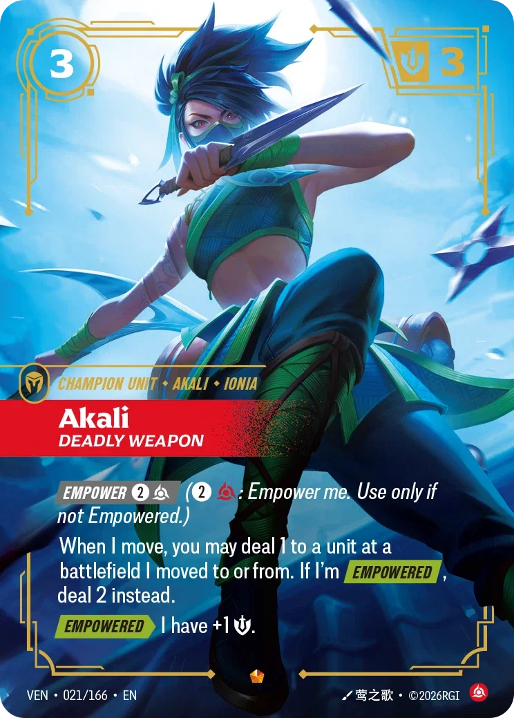 Akali, Deadly Weapon (Unit) (VEN-021/166) (E)