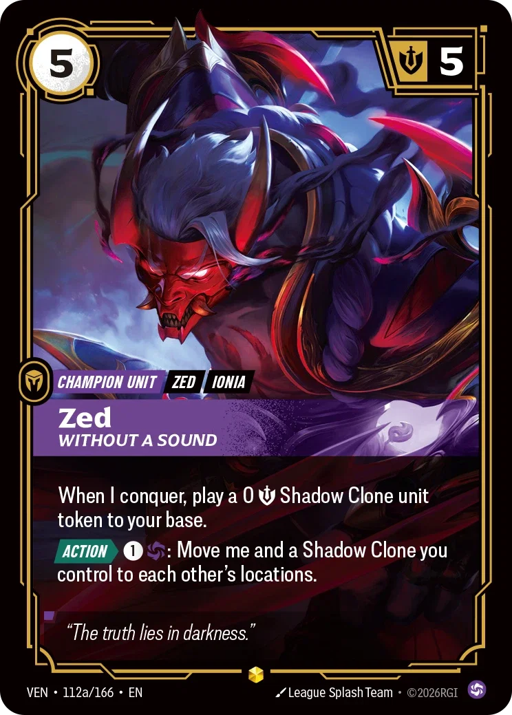 Zed, Without a Sound (Unit) (VEN-112a/166) (R) (Alternate Art)