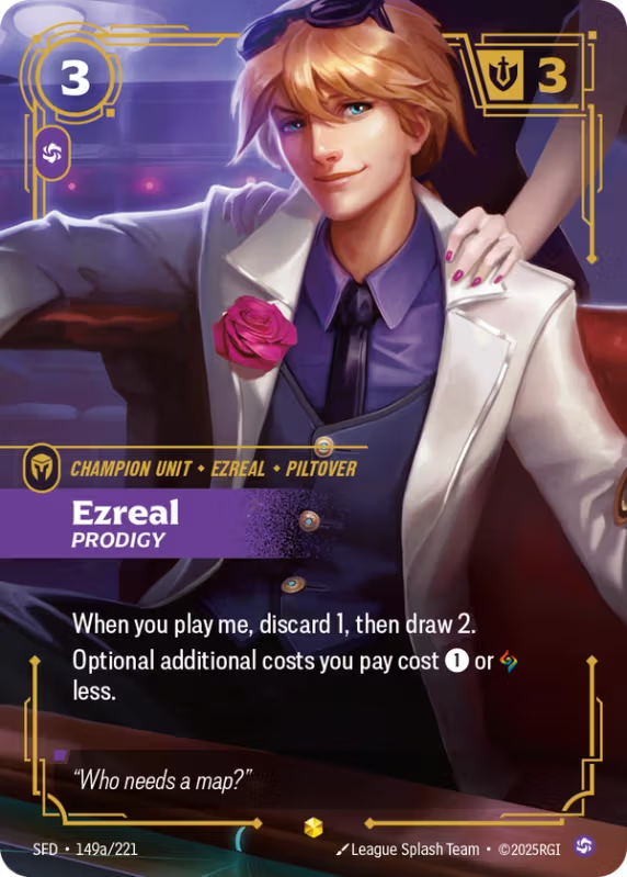 Ezreal, Prodigy (Champion Unit) (SFD-149a/221) (Showcase)